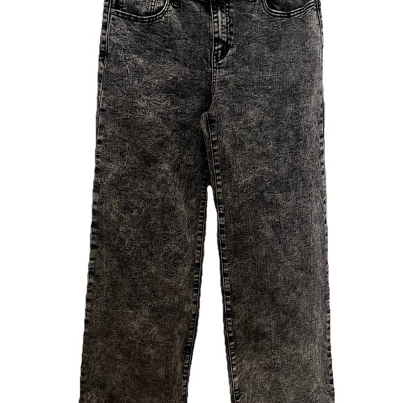 Wide Leg Fire & Rain Jeans Black Acid Wash Juniors Size 11 - Picture 1 of 12